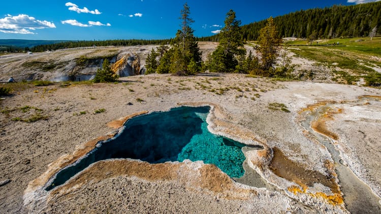 hot thermal spring in yellowstone